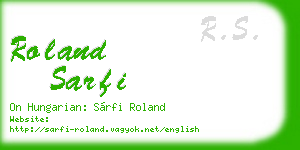 roland sarfi business card